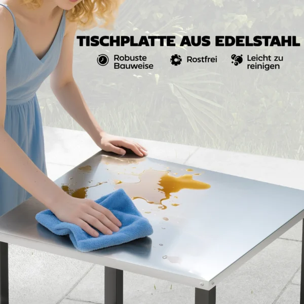 Grillwagen 3 laags Grilltafel Met Roestvrijstalen Werkblad Rollen Mobiele Serveerwagen 50 X 50 X 90 Cm Zwart