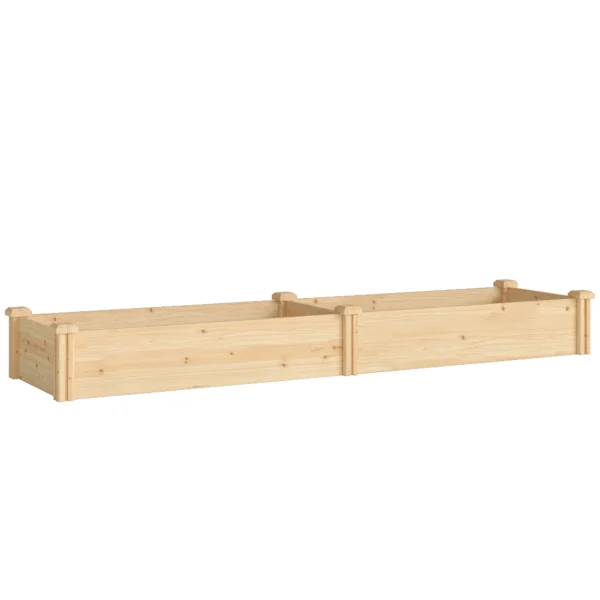 Hoogbed Hout, Plantenbed Met Scheidingswand Open Bodem, Vroegbed Tuinbed 235 X 66 X 26 Cm Natuurhout