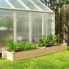 Hoogbed Hout, Plantenbed Met Scheidingswand Open Bodem, Vroegbed Tuinbed 235 X 66 X 26 Cm Natuurhout