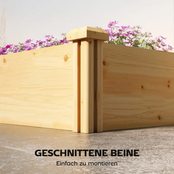 Hoogbed Hout, Plantenbed Met Scheidingswand Open Bodem, Vroegbed Tuinbed 235 X 66 X 26 Cm Natuurhout