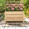 Hoogbed Met Klimrek Hout Verhoogde Bloembak Met Latwerk Afvoergat Vliesstof 60 X 39 X 200 Cm Natuurhout