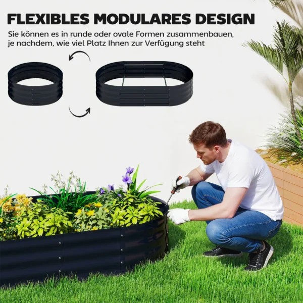 Hoogbed Met Klimrek, Metalen Plantenbak Met Handschoenen Tuinkast 160 X 90 X 180 Cm, Donkergrijs