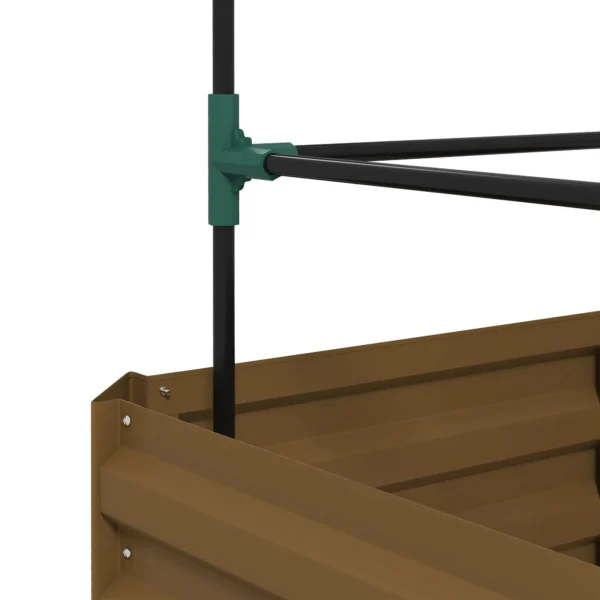 Hoogbed Met Klimrek Plantenbak Met Klimhulp, Open Bodem, Weerbestendig, 61 Cm X 61 Cm X 140 Cm, Bruin