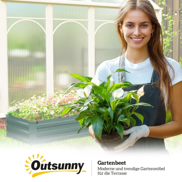 Hoogbed Staal, Plantenbed Met Open Bodem Kweekbed Tuinbed 240 X 60 X 30 Cm Voor Tuin Balkon