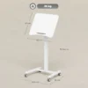 In Hoogte Verstelbare Sta bureau, Rolbaar Bureau Met Kantelbaar Tafelblad, Veiligheidsstopper, Wielen, Wit