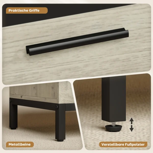 Industriële Secretaresse Bureau Met Planken En Metalen Frame 100 Cm Natuurhout En Zwart