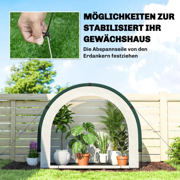 Kas Met Gebogen Bovenkant, Opvouwbaar Foliekas 200 X 80 X 164 Cm Groen