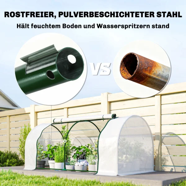 Kas Met PE roosterfolie, Winterbestendig Foliekas Van Staal, Broeikas 200 X 100 X 80 Cm Wit