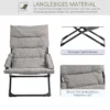 Metalen Tuinstoel Vouwstoel Met Afneembare Kussen Weerbestendig Inklapbaar Campingstoel Ligstoel 120kg Draagvermogen Zitmeubel Voor Tuin Terras Balkon 66B X 94D X 79H Cm Grijs