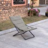 Metalen Tuinstoel Vouwstoel Met Afneembare Kussen Weerbestendig Inklapbaar Campingstoel Ligstoel 120kg Draagvermogen Zitmeubel Voor Tuin Terras Balkon 66B X 94D X 79H Cm Grijs