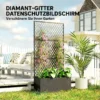 Metalen Verhoogd Bed Met Trellis, Plantenbak Voor Buiten Met Diamant Rooster Privacyscherm Voor Bloemen