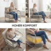 Moderne Fauteuil, Accentstoel Met Brede Zitting En Dikke Bekleding, Chenille Gestoffeerde Stoel Voor De Woonkamer, Beige