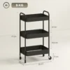 Multifunctionele Trolley Keukenwagen, 3 Planken, 4 Wielen, 45 Cm X 30,6 Cm X 79 Cm, Zwart