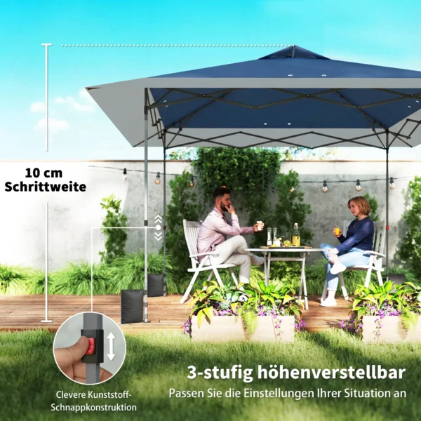 Paviljoen Ca. 4x4m Waterdicht Stabiel Winterbestendig Pop up Vouwpaviljoen Met Een Stap Sluitfunctie UV 50+