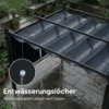 Pergola 3 X 4 M Terrasoverkapping Met Schuifdak, Automatisch Intrekbare Rolgordijnen, UV50+ Aluminium Frame