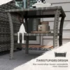 Polyrattan Tuintafel, 50 X 50 X 45cm, Weerbestendige Bijzettafel Voor 4 Personen, Vierkant Met Opberg Glasplaat