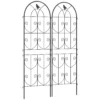 Rankrooster Voor Klimplanten Met Vogels 2 pack Tuinrooster Voor Groenten Wijnstok Bloem Metaal 50 X 150 Cm Zwart