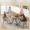 Ronde Eettafel Voor 4 Personen, Keukentafel In Industriële Stijl Met Stalen Poten, Voor Eetkamer, Keuken, Donkerbruin