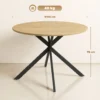 Ronde Eettafel Voor 4 Personen, Keukentafel In Industriële Stijl Met Stalen Poten, Voor Eetkamer, Keuken, Eiken