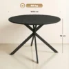 Ronde Eettafel Voor 4 Personen, Keukentafel In Industriële Stijl Met Stalen Poten, Voor Eetkamer, Keuken, Zwart