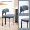 Set Van 2 Eetkamerstoelen, Fleece Bekleding, Stoelen Met Gestoffeerde Zitting, Metalen Poten, Grijs