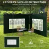 Set Van 2 Zijwanden Voor Paviljoen 3x3 3x6 Waterdichte Zijpanelen Met Venster Donkergroen