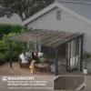 Terrasoverkapping Ca. 3 X 4,3m Vrijstaande Terrasdak Met Schuin Polycarbonaat Dak Wandmontage Donkergrijs