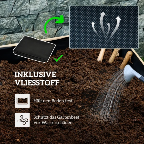 Verhoogd Bloembed, Weerbestendige Verf, 4 Wielen, Natuurhout, 89 X 48 X 47 Cm