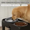 Verhoogde Hondenkom Hoogte Verstelbare Voerbak Met Waterbak 2 Roestvrijstalen Kommen Voor Kleine Tot Grote Honden Zwart