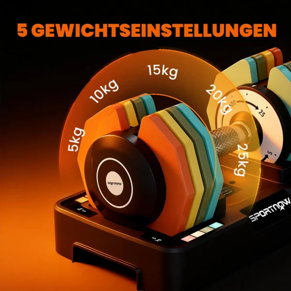 Verstelbare Dumbbell, 5 Kg/10 Kg/15 Kg/20 Kg/25 Kg Ruimtebesparende Dumbbells Met Antislip Handvat