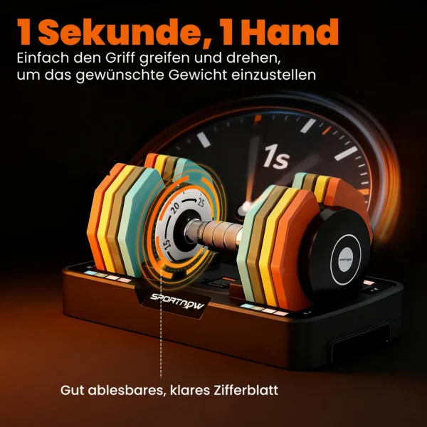 Verstelbare Dumbbell, 5 Kg/10 Kg/15 Kg/20 Kg/25 Kg Ruimtebesparende Dumbbells Met Antislip Handvat