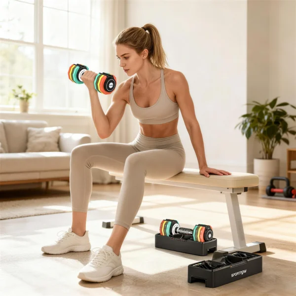 Verstelbare Dumbbell Set, 1 5 Kg Dumbbells Met Snelle Aanpassing Opbergvak, Antislip Handvat Ruimtebesparend
