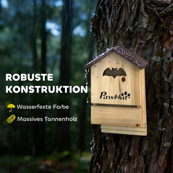 Vleermuiskasten 3 delige Set Gemaakt Van Dennenhout, Vleermuizenhuis Om Op Te Hangen In Tuinen, 21,5 X 11,5 X 34 Cm