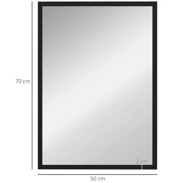 Wandspiegel, 50 X 70 Cm, Frame In Houtlook, Eenvoudige Montage, Incl. Schroeven