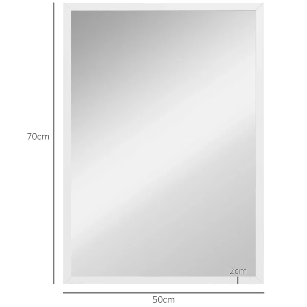 Wandspiegel, 50 X 70 Cm, Frame In Houtlook, Eenvoudige Montage, Incl. Schroeven