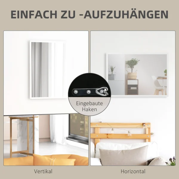 Wandspiegel, 50 X 70 Cm, Frame In Houtlook, Eenvoudige Montage, Incl. Schroeven