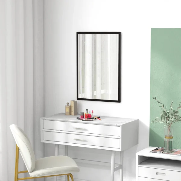 Wandspiegel, 50 X 70 Cm, Frame In Houtlook, Eenvoudige Montage, Incl. Schroeven