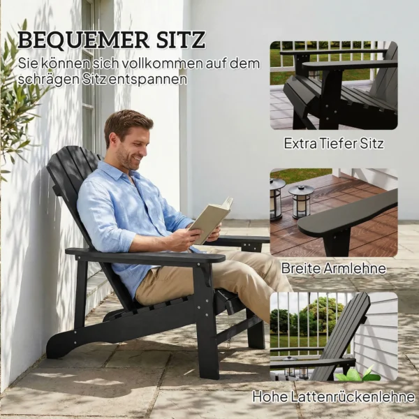 Weerbestendige Adirondack Stoel Van Hout Buiten Tuinstoel Met Hoge Rugleuning Armleuningen