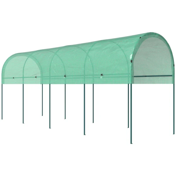 Winterbestendige Foliekas Met Boogdak, Grondanker Broeikas 400 X 120 X 170cm Groen