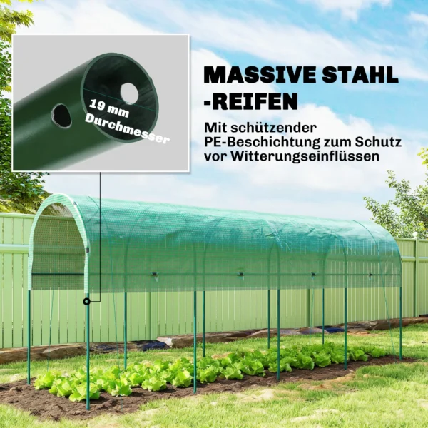 Winterbestendige Foliekas Met Boogdak, Grondanker Broeikas 400 X 120 X 170cm Groen