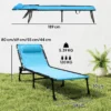 Zonneligstoel, Opvouwbaar, Ademende Hoes, Metalen Frame, 189 X 58 X 30 Cm, Blauw