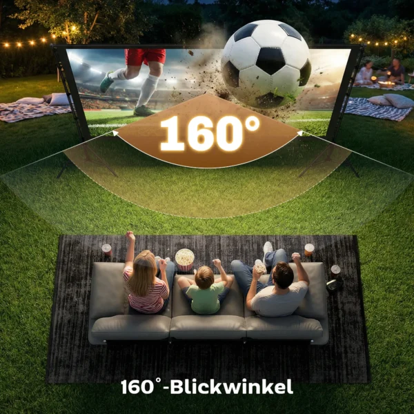 100 Inch 16:9 HD 4K/8K Projectorscherm Met Standaard, Draagbaar Dubbelzijdig Scherm Met Inklapbare Statieven, Wit