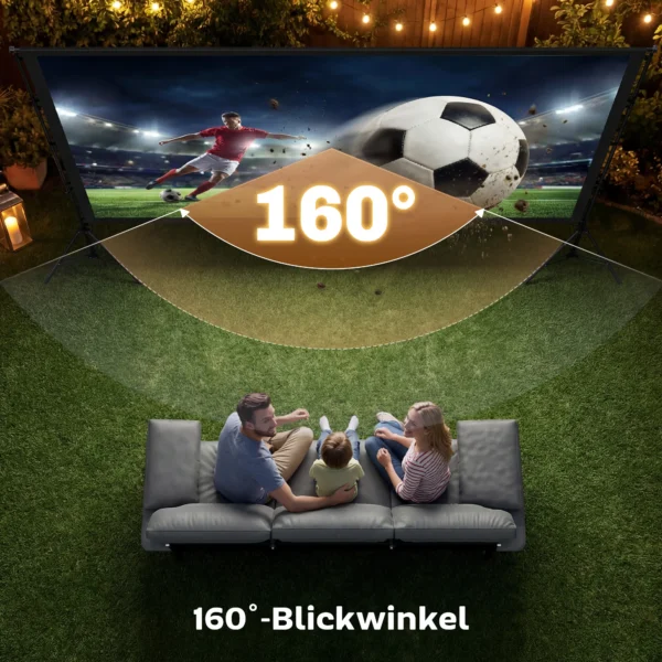 100 Inch 16:9 HD 4K/8K Projectorscherm Met Standaard, Draagbaar Dubbelzijdig Scherm Met Inklapbare Statieven, Wit