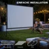 100 Inch 16:9 HD 4K/8K Projectorscherm Met Standaard, Draagbaar Dubbelzijdig Scherm Met Inklapbare Statieven, Wit