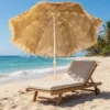 150 Cm Hula Stro Rieten Dak Tiki Strand En Tuinparasol Met Zandanker, Verstelbare Hoogte En Kantelfunctie, Stro Rieten Dak Zonnescherm