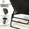 2 delige Set Opvouwbare Zonneligstoel Tuinligstoel Met Hoofdkussen 5 voudig Verstelbare Rugleuning Zijtas Zwart