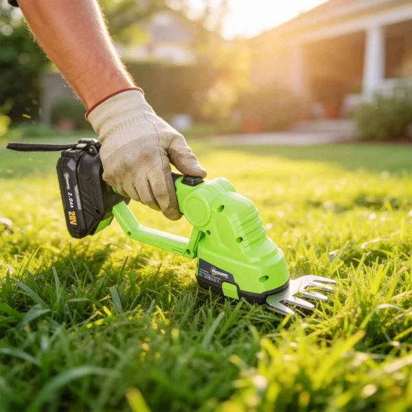 2 in 1 Accu Heggenschaar Elektrische Hagen & Struikschaar Met 20/10cm Snijlengte, Oplader