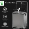 2 X 20 L Dubbele Vuilnisbak, Pedaalopening, Makkelijk Schoon Te Maken, Roestvrij Staal, Kunststof, Zilver