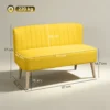 2 zits Bank, Zachte Bekleding, Onderhoudsvriendelijke Hoes, Tot 220 Kg, 117 X 56,5 X 77 Cm, Geel