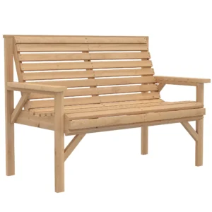 2 zits Houten Tuinbank, Lattenbank Met Arm En Rugleuning, Buitenmeubilair Voor Balkon, Terras, Tuin